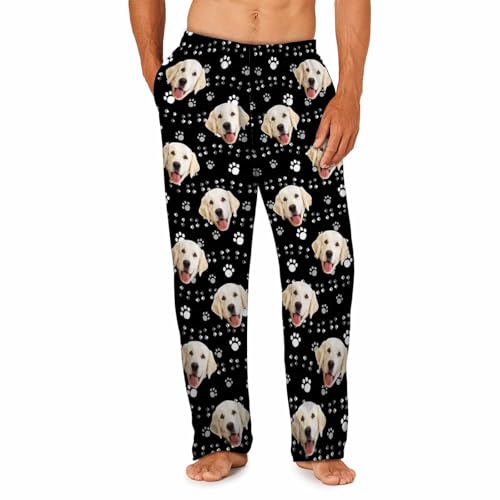 MyPupSocks Custom Pajama Pants for Pet Lover, Personalized Photo Face Printed Pajama Bottoms Sleepwear with Pockets2