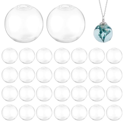 PH PandaHall 30 mini globos de vidro, garrafas pequenas de 2,5 cm, esferas de vidro, bolas de desejo