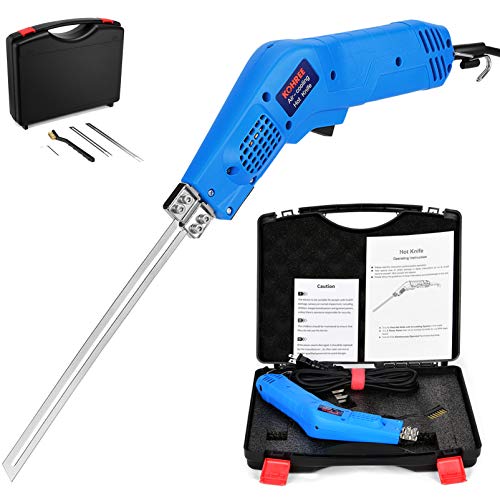 One Sight Upgrade Air Cooled Hot Knife Foam Cutter, Continuous-Use Professional Electric Styrofoam Cutting Tool with 6 & 8 inches Blades, 110-230V/190W Heated Foam Carving Knife Kit