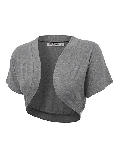 Image of Lock and Love Women's Versatile Open Front Lightweight Short Sleeve Bolero Shrug
