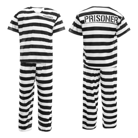 Adults Black and White Prisoner Costume Cover