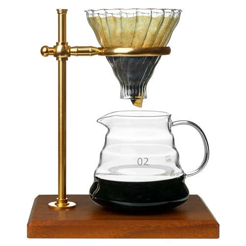 L'&Eacute;PIC&Eacute;A Pour Over Coffee Maker Set, Pour Over Coffee Maker with Stand, Adjustable Stainless Steel...