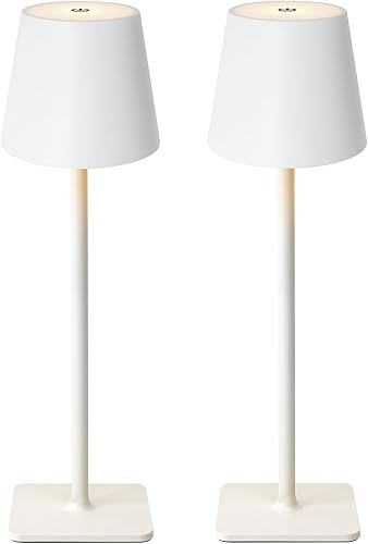 Miniatura 11 de 2 Pack de lámparas de mesa recargables - Lámpara de mesa LED inalámbrica con batería recargable de 6000mAh, lámpara de escritorio LED portátil,