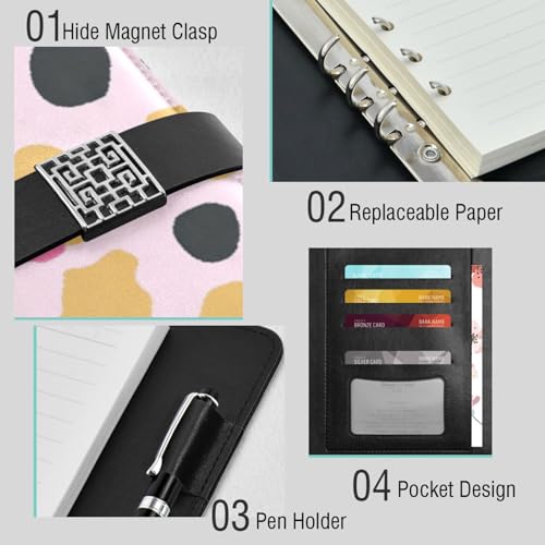Carnet de notes cuir ligné coloré petit format 16,7x9,2 cm pour journal intime - 4