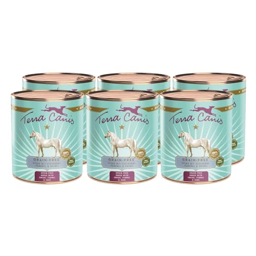 Terra Canis Pferd mit Steckrübe, Getreidefrei Nassfutter für Hunde, 6x800g