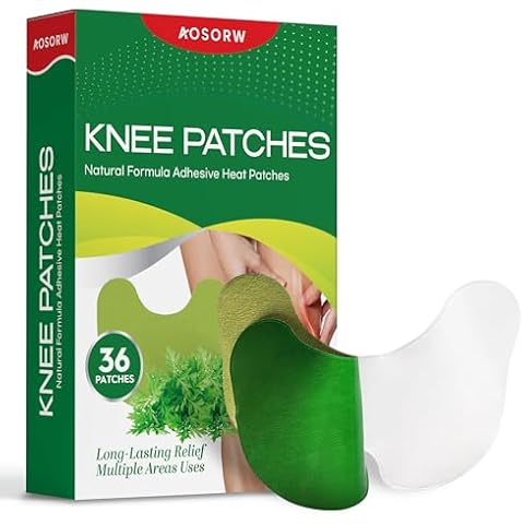 AOSORW Knee Relief Heat Patches - Natural Herbal Hot Patches Kit with Mugwort Plaster for Long-Lasting Muscle and Joint Relief, 36 Count Cover