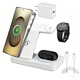 Stazione di ricarica 3 in 1 per Samsung Android: caricabatterie wireless per telefono e orologio per Galaxy S26 S25 Ultra/S24/S23/Z Fold, supporto caricabatterie wireless per Galaxy Watch 9/8/7/6/5
