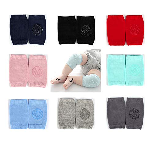 8 Pairs Baby Crawling Knee Pads, Baby Crawling Anti Slip Knee Pads Unisex Toddler Leg Warmer Safety Protective Cover, Toddlers Learn to Crawl Socks Children Short Kneepads