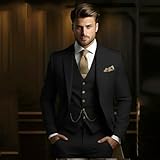 QXWD Trajes Formales Hombre, 3 Piezas, Esmoquin Caqui para Novio, Traje de Moda Ajustado para Hombre, Chaqueta con pantalón y Chaleco