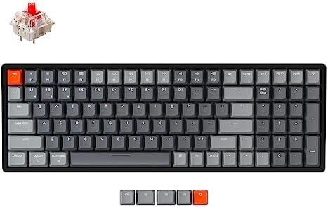 Keychron K4 Wireless Bluetooth/USB Wired Gaming Mechanical Keyboard, Compact 100 Keys 96% Layout RGB LED Backlit Gateron G Pro Red Switch N-Key Rollover, Aluminum Frame for Mac Windows, Version 2