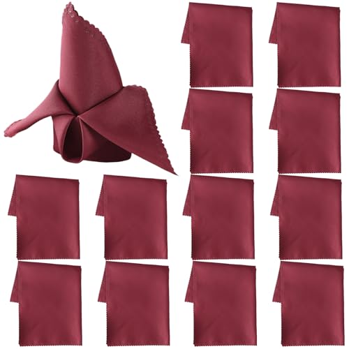 GmeDhc 12 Serviettes en Tissu Bourgogne, 48x48cm, Serviettes en Tissu, pour Hôtel, Déjeuner, Restaurant, Noël, Mariages, Événements et Fêtes