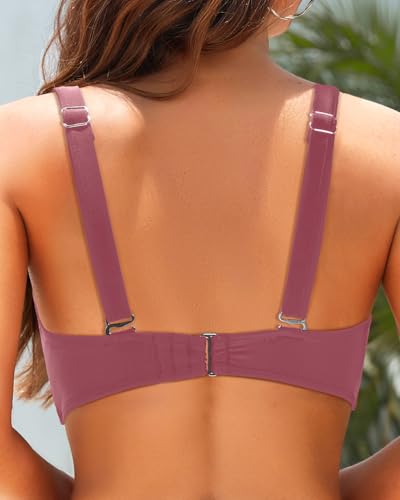 Image of Aqua Eve Women Underwire Bikini Top - Push Up Swimsuit Top Bra Padded Bathing Suit 2026 Twist Front Swimwear