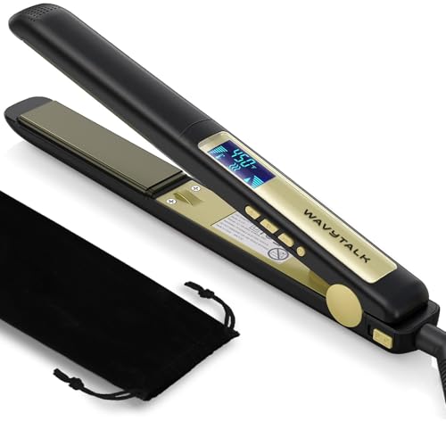 Wavytalk Hair Straightener, 100% Pure Titanium Flat Iron Hair Straightener Dual Voltage Creates...