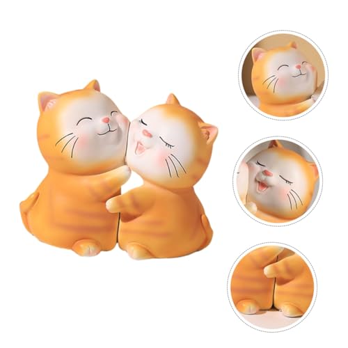 iplusmile レジン製安定感ある猫のブックエンド かわいい抱きしめるデザイン 書斎やオフィスの書類整理に インテリアにもなる書棚用ブックス