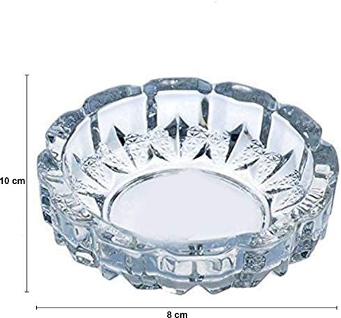 Trendz - Crystal Turtle Tortoise with Plate Decorative Showpiece - 7 cm (Crystal, White)
