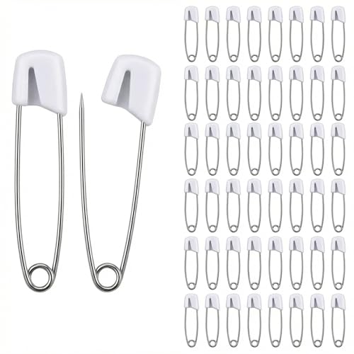 Fizzpick 50 Pièces 55 mm Pour Bébés, Épingles De Sécurité Avec Fermeture En Plastique Sécurisée, Pour Couches, Vêtements, Projets De Travaux Manuels