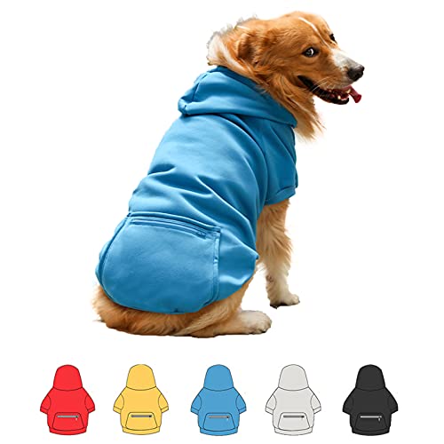 SEIS Moletons com capuz para cães grandes com bolso quente roupas para animais de estimação com chap