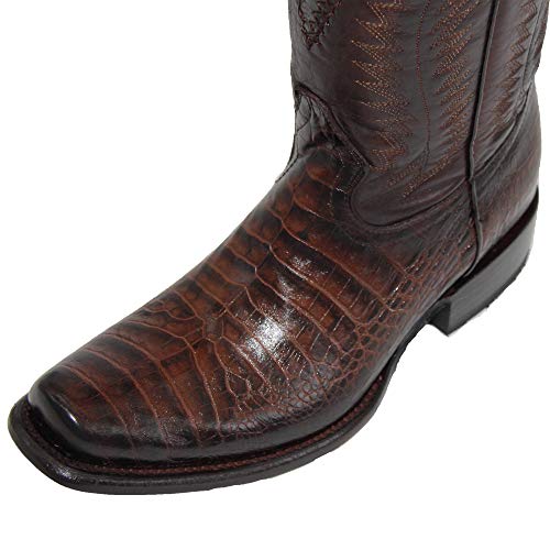 Mens Genuine Leather Caiman Crocodile Print Desgin Cowboy Western Boots3