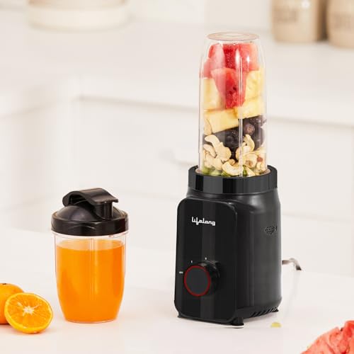 Lifelong Nutri for Smoothies and Juices 500 Watts with 2 Jars - 100% Copper Motor Mixer Grinder, Blender & Smoothie Maker for Kitchen - Blender for Fruits & Vegetables - Stainless Steel Blades
