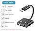 [High Version] USB C Audio and Fast Charger Adapter, USB C Splitter for Google Pixel 4/4XL/3/3XL/2/2XL, Samsung Galaxy Note 10/S8/S9/S20, iPad Pro, MacBook, Xperia Z23, Huawei P20/P30/Mate 20, Black