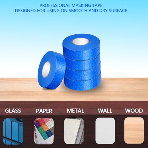 Image of NETEHA 20 Rolls Painters Tape Masking Tape 1 Inch x 55 Yard, No Residue Adhesive Tape for Wall Painting, Decoration Labeling and DIY Crafts (Blue)