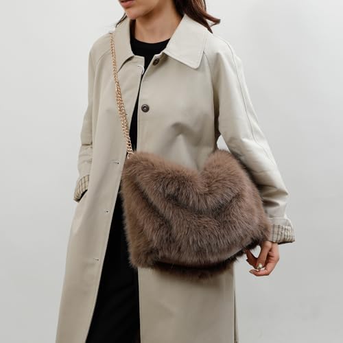 Bolso de mano mullido para mujer con piel sintética miniatura 3