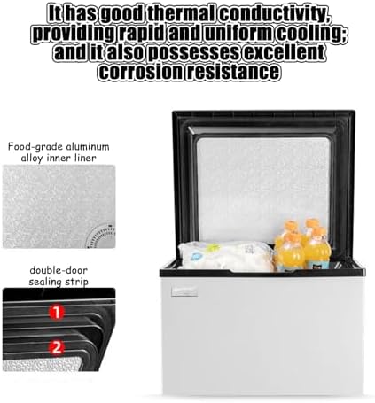 55L Chest Freezer - Ultra-Quiet Deep Freezer with Adjustable Temperature, Space-Saving Top Open Design for Food & Meat Storage in Dorms, Apartments, & Home Kitchens - Gray