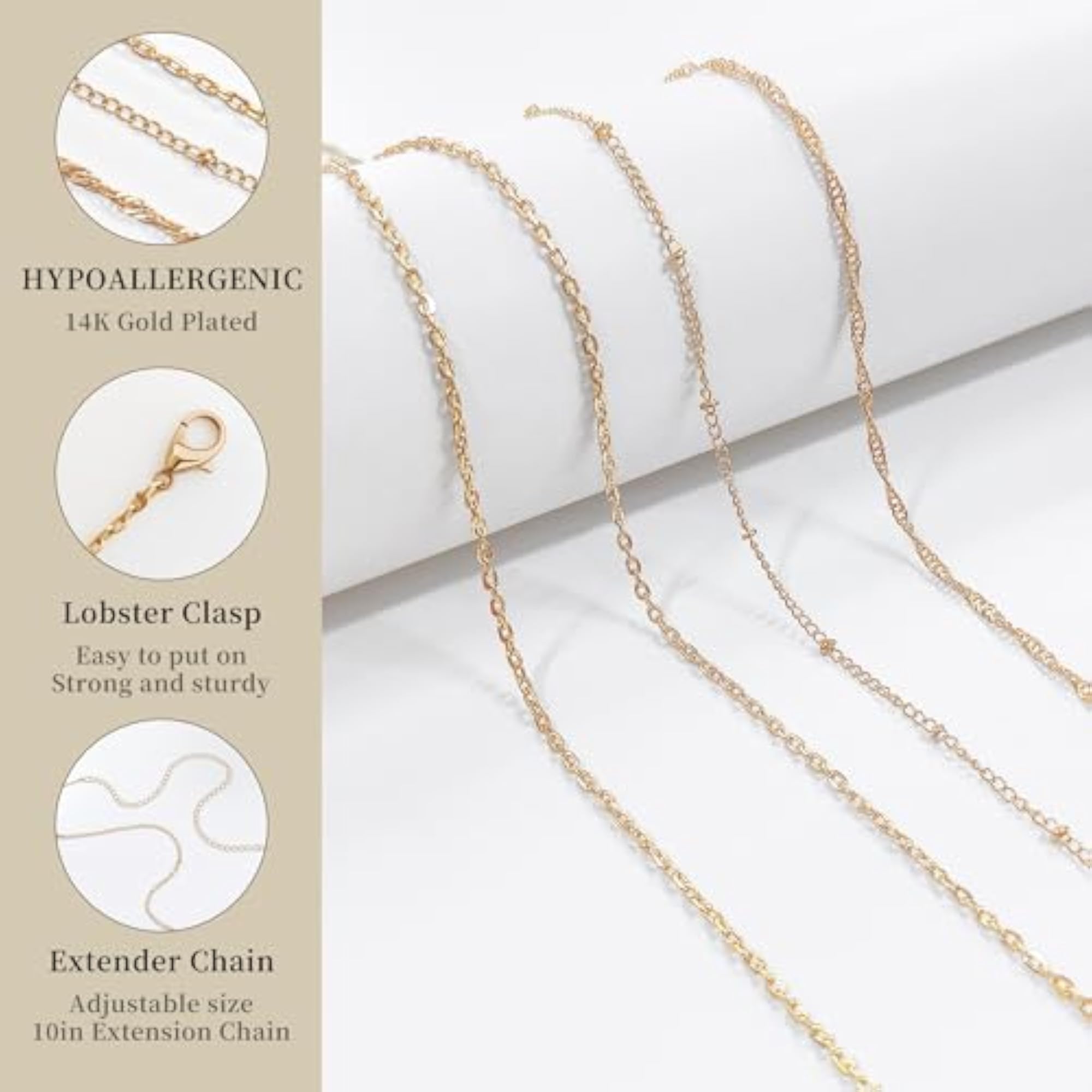 Luxury Women's Body Chains Set, 2PCS Adjustable