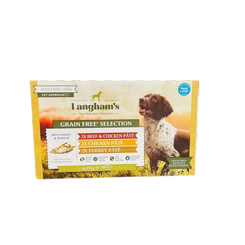 Ark Future Langham's Grain-Free Adult Dog Food Pâté Selection 6x395g – Beef, Chicken & Turkey – Natural, Complete & Balanced Wet Dog Food