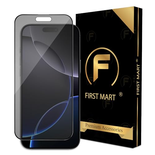 Image of FIRST MART Privacy Tempered Glass for iPhone 16 & iPhone 15 | Anti-Spy Screen Protector, Edge-to-Edge 9H Scratch Protection, Case-Friendly, Bubble-Free | Pack of 1