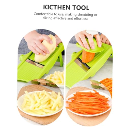 Cortador manual de verduras multifuncional con mango verde miniatura 3