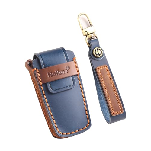 Coque de protection pour clé Passat CC Variant et GTI en cuir bleu - 3