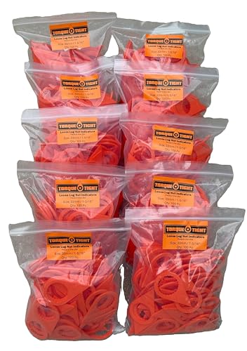 Image of 33mm Loose Lug Nut Indicator, Bright Orange, 1000-Pack, Visual Safety Alert for Class 6-8 Trucks and Buses - Made in USA
