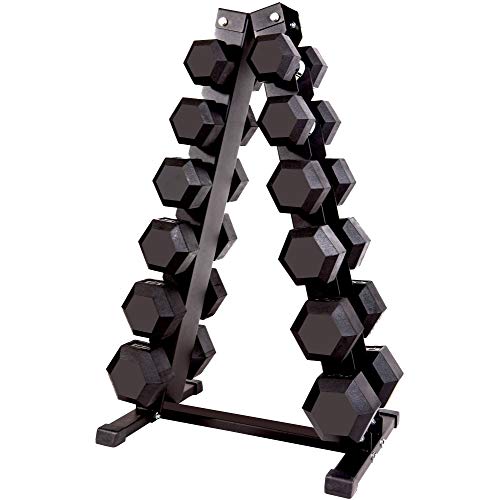 Gymnastics Power Exercise & Fitness Dumbbells Free Weights Dumbbells Hex Dumbbells (210 LB Set With Rack)