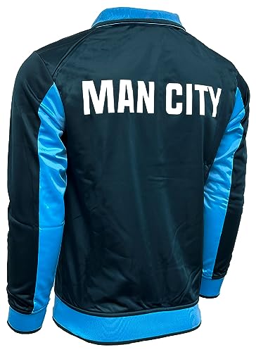 Icon Sports Compatible With Manchester City Jacket For Boys, Licensed M. City Soccer Track Jacket Youth Sizes4
