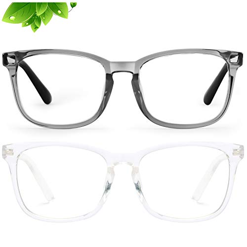 Image of KUGUAOK 2 PACK Kids Blue Light Blocking Glasses, Boys Girls Computer Gaming TV Glasses, Lightweight Eyeglasses Frame (Age 4 to 12)