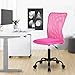 Home Office Chair Small Desk Chairs Sewing Chair No Arms Task Computer Chairs with Lumbar Support Mid Back Mesh Rolling Ergonomic Armless Swivel for Girls Kids Adults, Pink