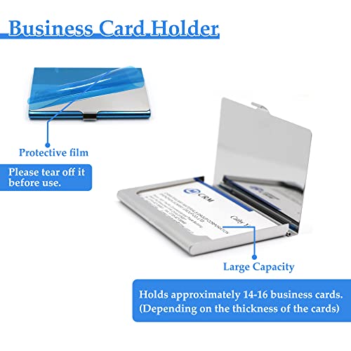CiciIng Business Card Holders, 2 Pcs Stainless Steel Business Card Cases, Super Light Business Card Holder, Card Case for Men and Women - Image 2