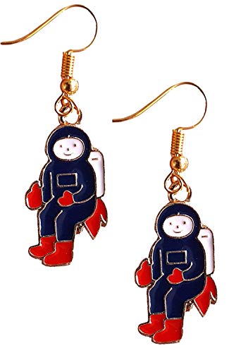 Preisvergleich Produktbild Nasa Astronaut Mond Planeten Emaille Anhänger Ohrringe von Pashal