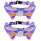 2 Packs Puppy Collar with Bowtie, Colorful Marble Texture Adjustable Pet Bow Tie, Dog Bow Tie Collar for Cats Dogs, Comfortable, Soft, Suit Neck 11.2-12.2 in
