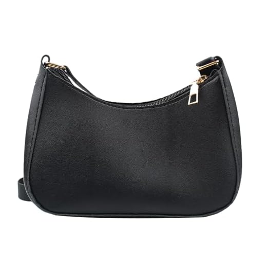 1 Pièces petit sac a main femme Elegante,Sac à Main Porté épaule,sac a main, avec fermeture éclair,pour les courses, les voyages(noir)