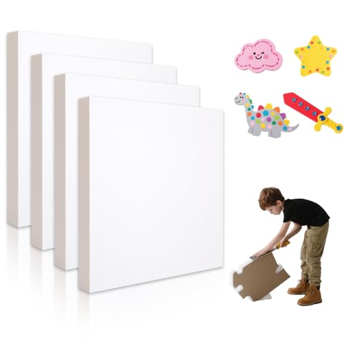 Gvereld High Density XPS Foam Board,4 Pack 11.7x11.7x0.79in Polystyrene Craft