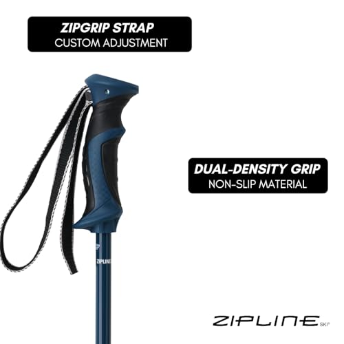 Zipline Lollipop 14.0 Graphite Carbon Composite Ski Poles – Lightweight Ergonomic Grip, Vibration Dampening, Groomers and Freestyle. Choice of Skiers (Avalon Teal, 38" in./96 cm)