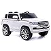 Toyota Land Cruiser 12V Power Children Ride-On Car Truck with R/C Parental Remote + MP3 USB Music Player + Leather Seat + LED Lights (White)