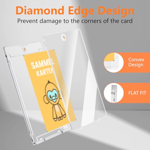 16 Stück 35PT Magnetic Harte Karten Hüllen UV-Schutz-Toploader für Sammelkarten, Transparent Card Holder für Pokemon, Magic, Yugioh, Sportkarten Sammlung