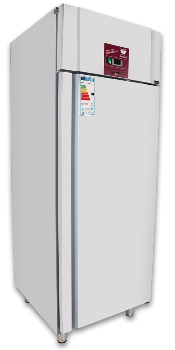 Beeketal Gastro Edelstahl Kühlschrank KS-580B – Gewerbekühlschrank 539L mit Umluftkühlung, Digitale Steuerung, Energieklasse C, Profi Gastronomie Kühlschrank 230V vollständig montiert