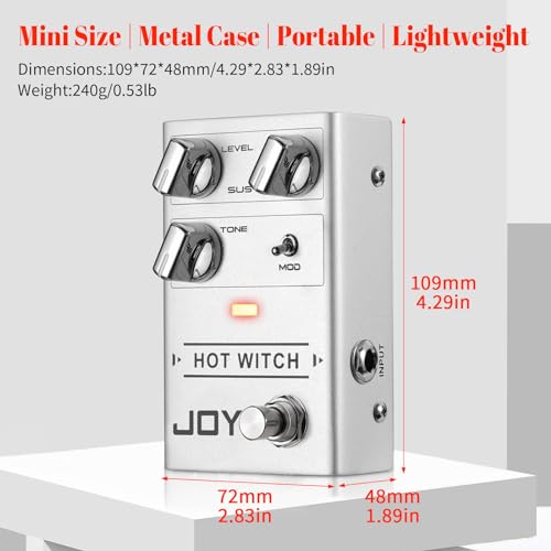 Image of JOYO Analog Fuzz Guitar Pedal, Dual-Mode (Vintage /Modern) with Level /Sustain /Tone Control & True Bypass (HOT WITCH R-25)