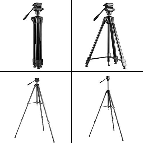 Mantona Basic Travel Pro VI Fotostativ – großes Aluminium Dreibein Videostativ mit Fluid-Neiger und Schnellwechselplatte… – Bild 5
