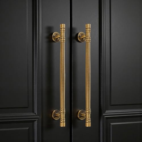 Image of VOLO Main Door Pull Push Handle | Premium Finish, Strong Grip Entrance Door Handle for Home Office Wooden Doors (Pack of 1 Piece, Antique Brass, 12 Inch (300MM))