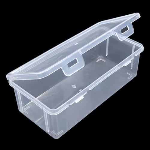 Image of Rectangular Clear Plastic Storage Containers, 8 Pack | Hinged Lid, For Beads and Small Craft Items, 7.4 x 3.74 x 2.36 inch